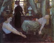 Hans Baluschek Monday morning oil